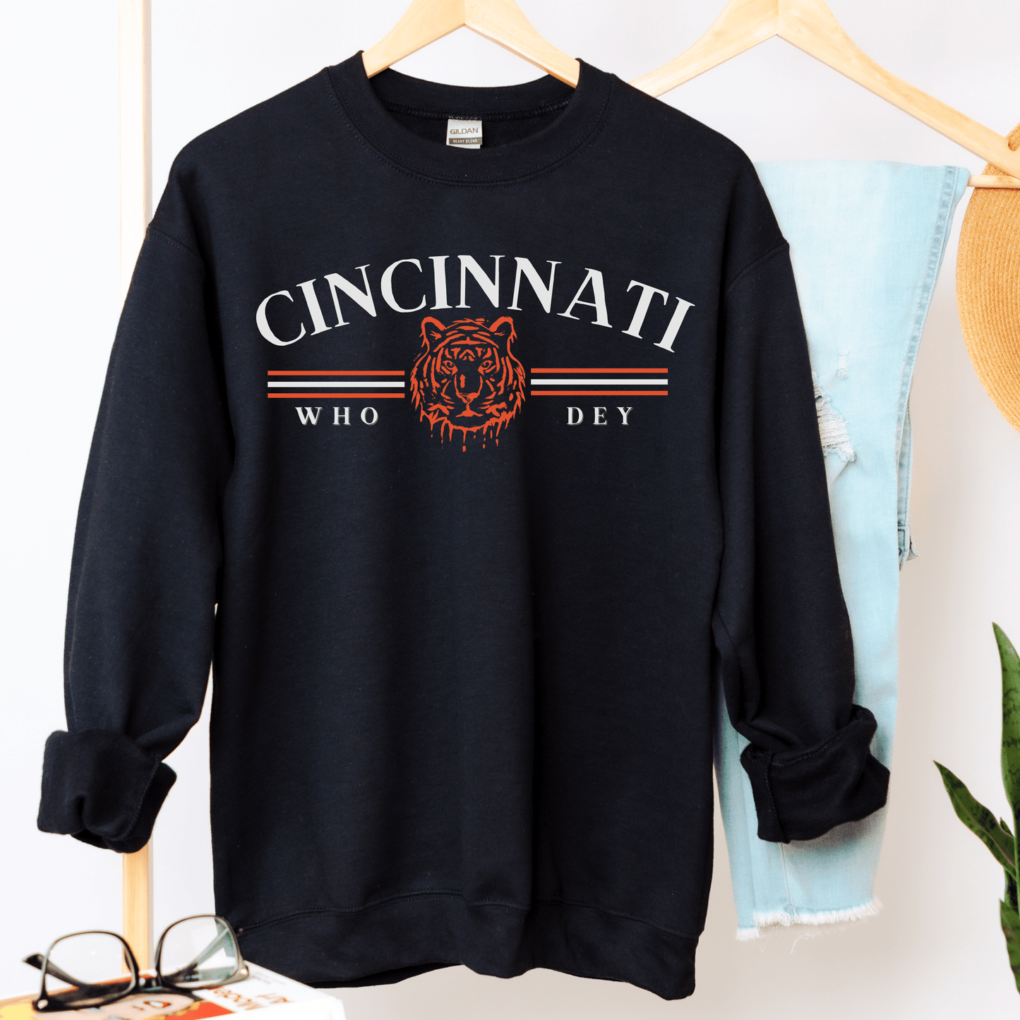 Vintage Cincinnati Who Dey Crewneck Sweatshirt - Happy Place Studio