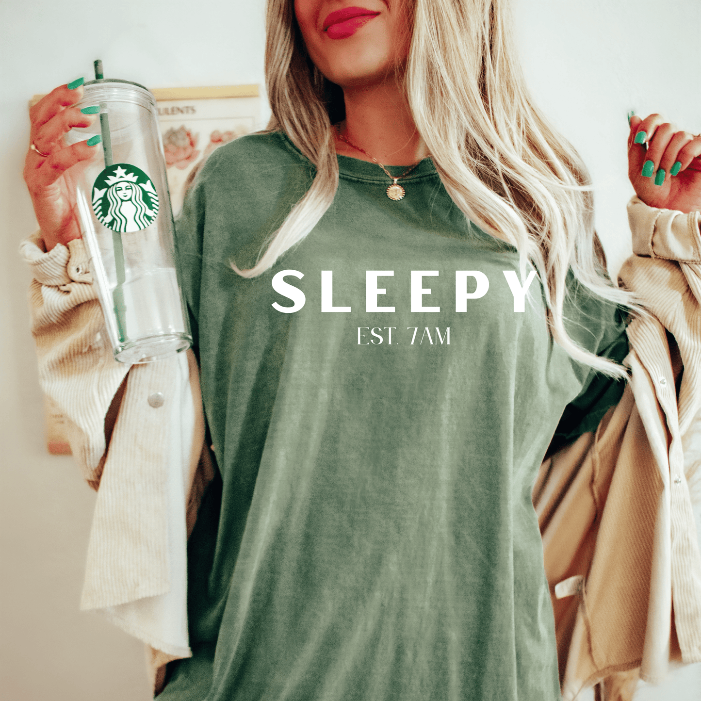 Sleepy White Lettering Tshirt - They Said It Studio