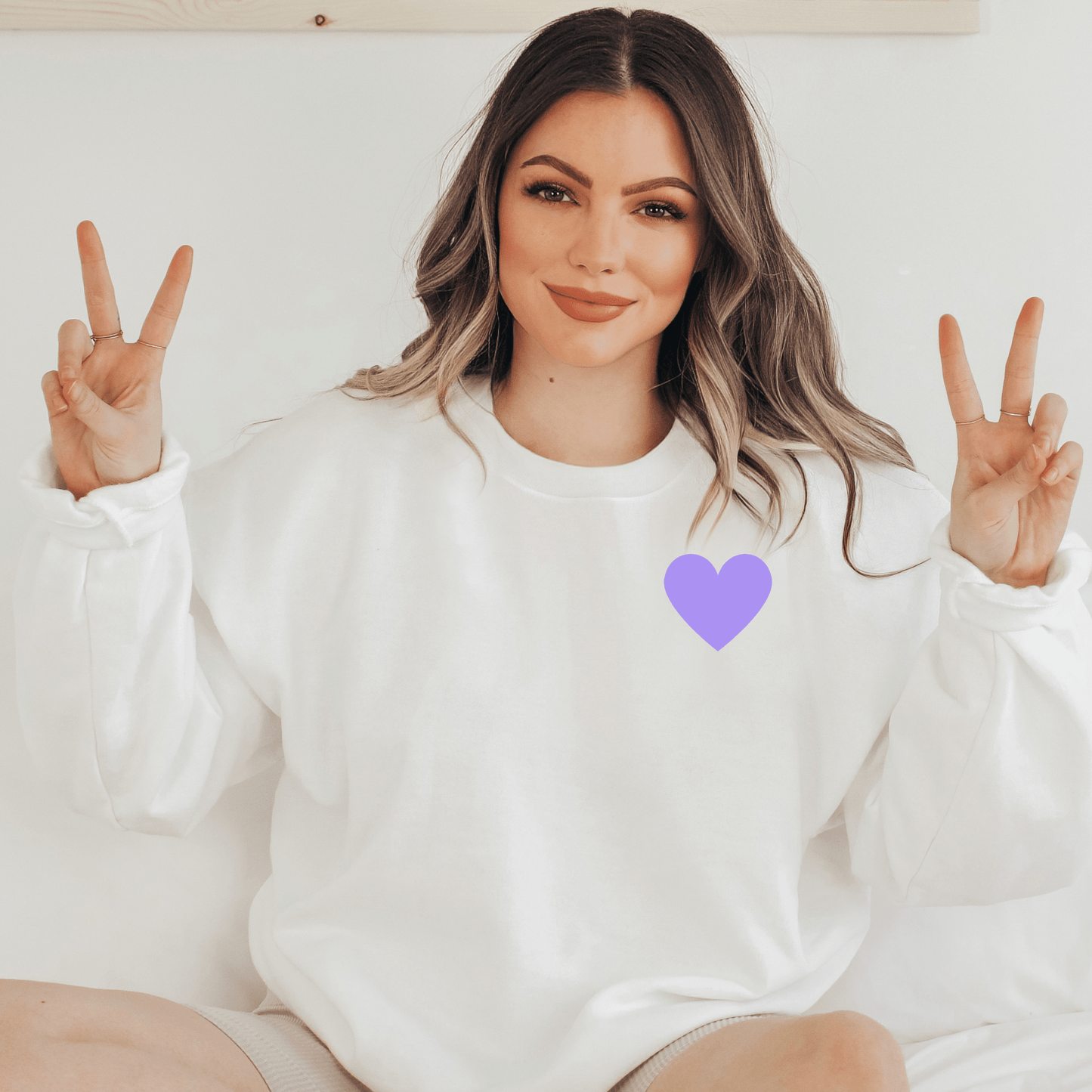 Purple Hearts Quote Crewneck Sweatshirt - They Said It Studio