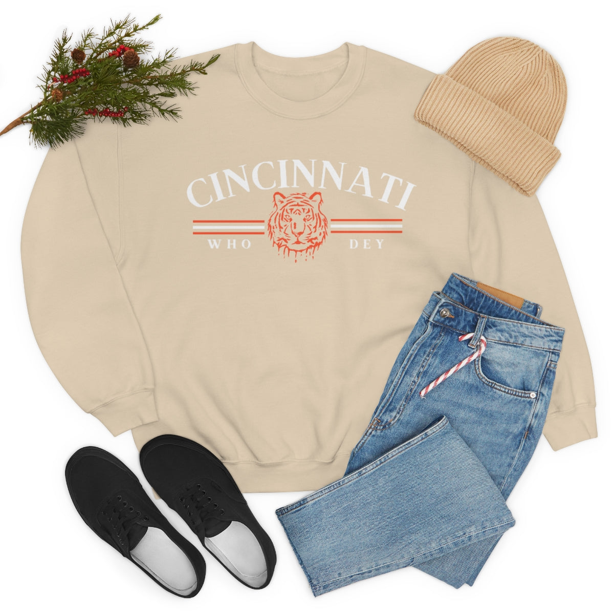 Vintage Cincinnati Who Dey Crewneck Sweatshirt - Happy Place Studio