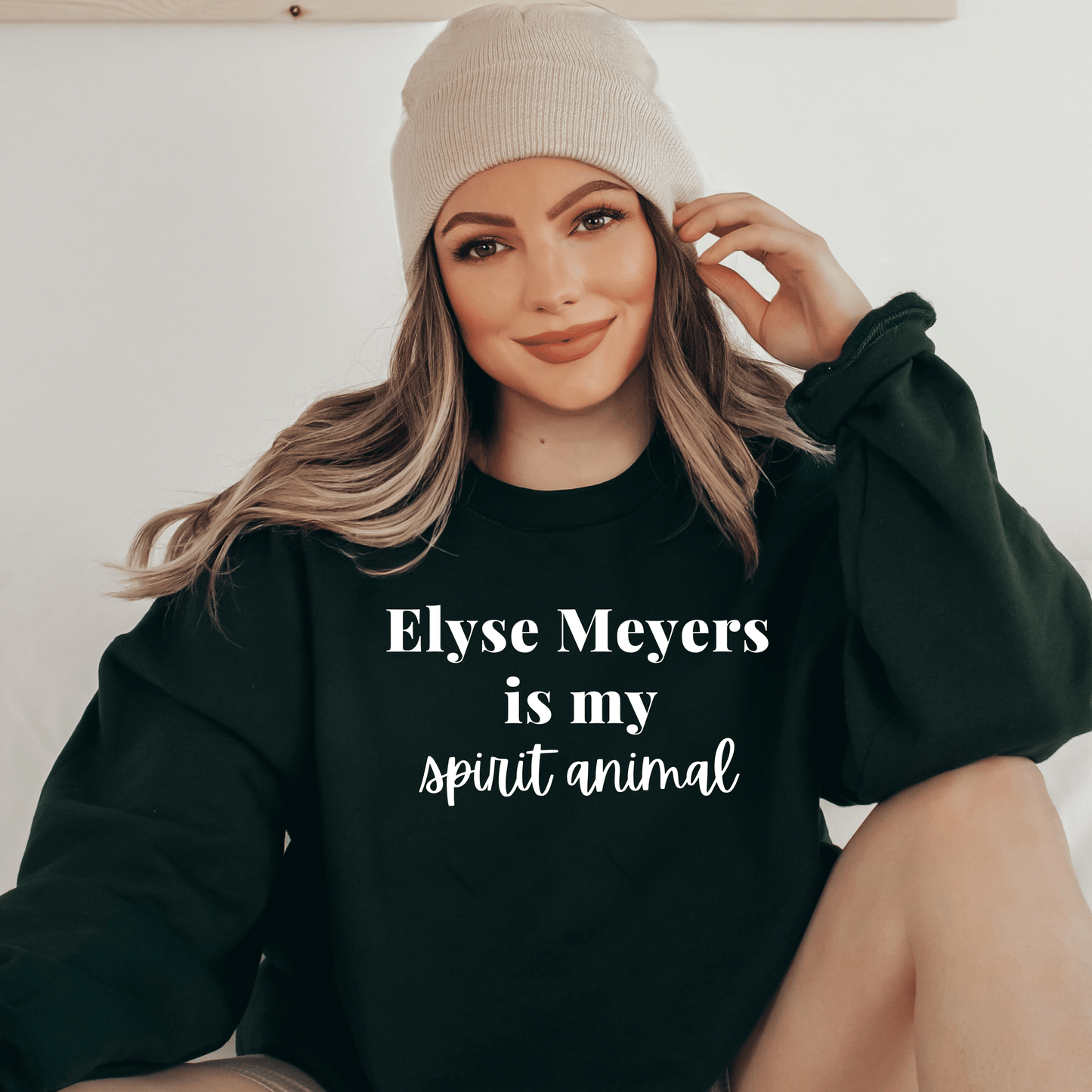 Elyse Meyers White Lettering is My Spirit Animal Sweatshirt - They Said It Studio