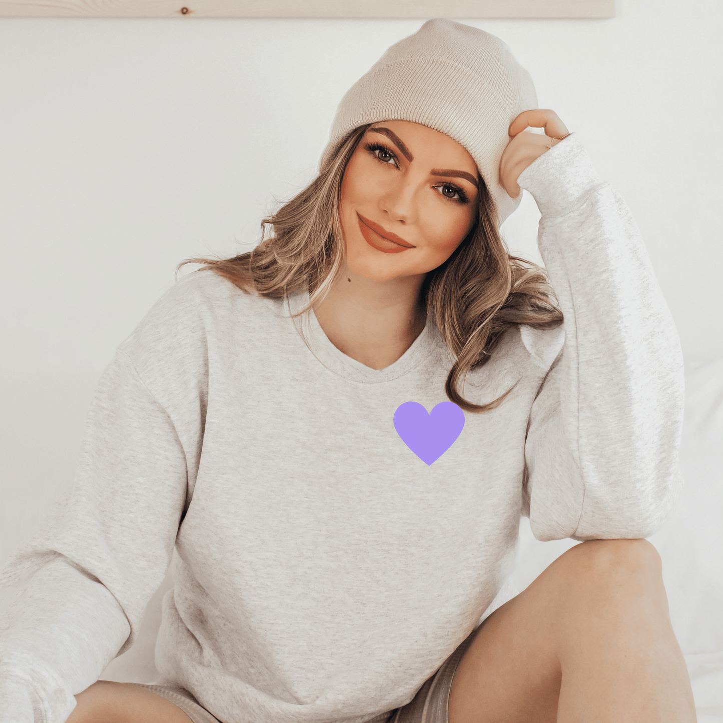 Purple Hearts Quote Crewneck Sweatshirt - They Said It Studio