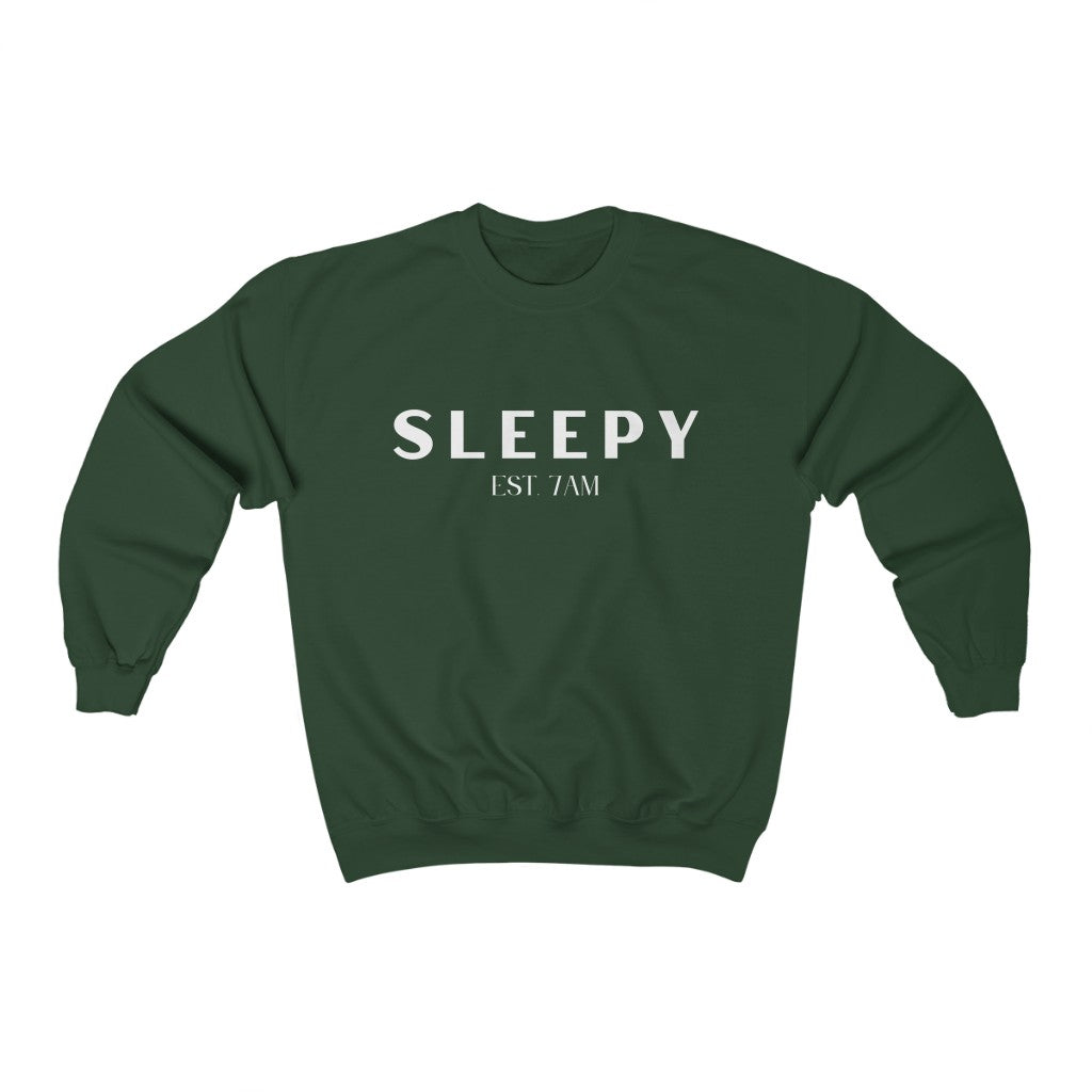 Sleepy White Lettering Crewneck Sweatshirt - They Said It Studio