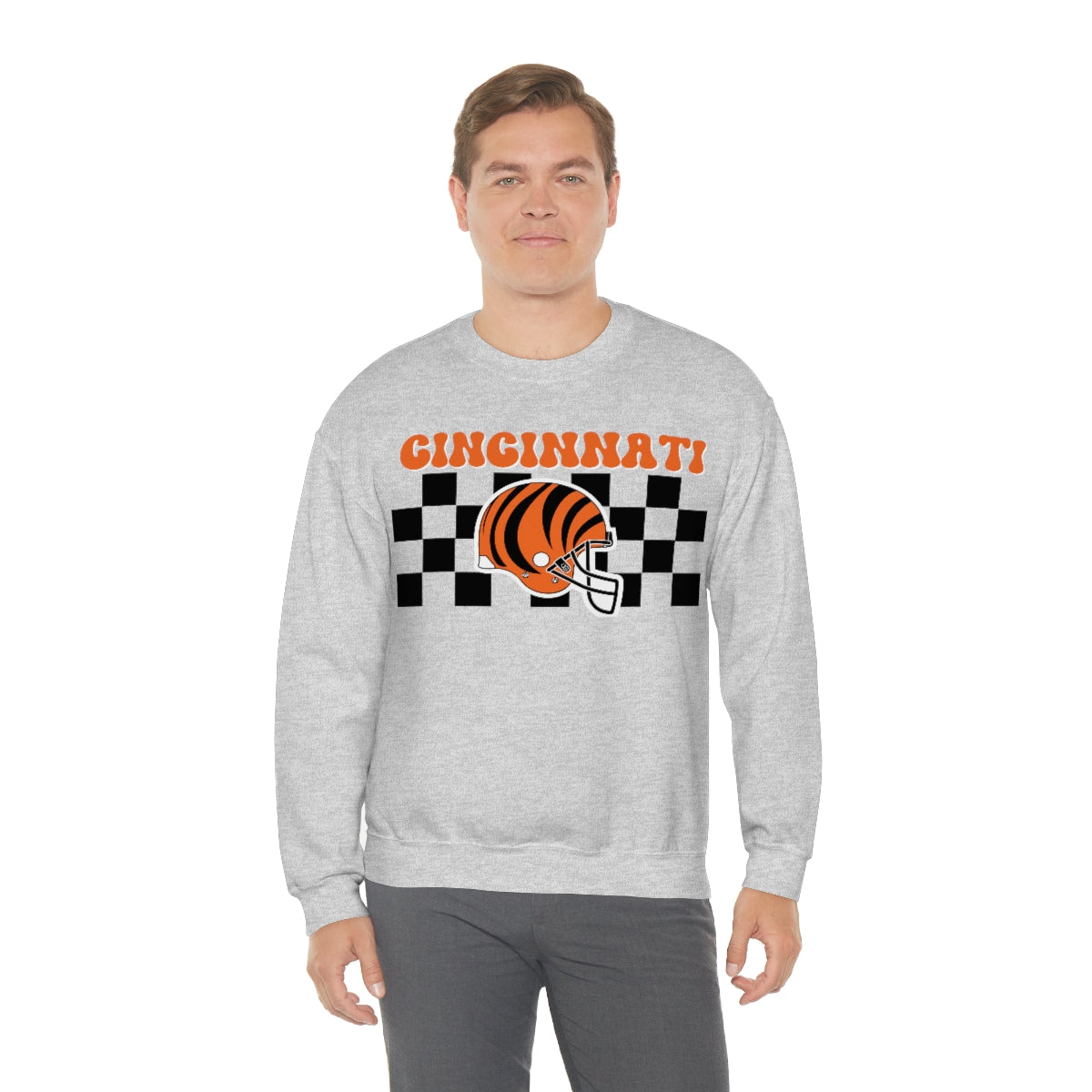 Checkered Cincinnati Crewneck Sweatshirt - Happy Place Studio