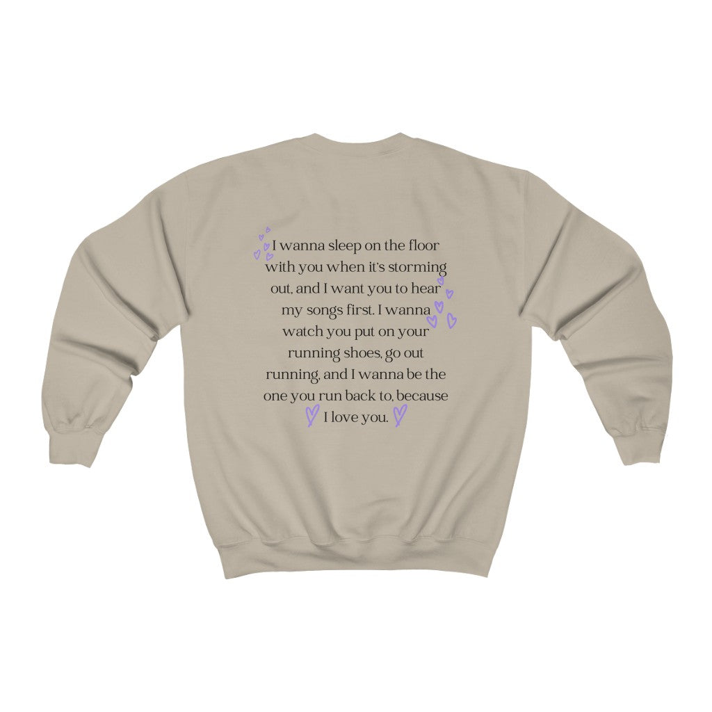 Purple Hearts Quote Crewneck Sweatshirt - They Said It Studio