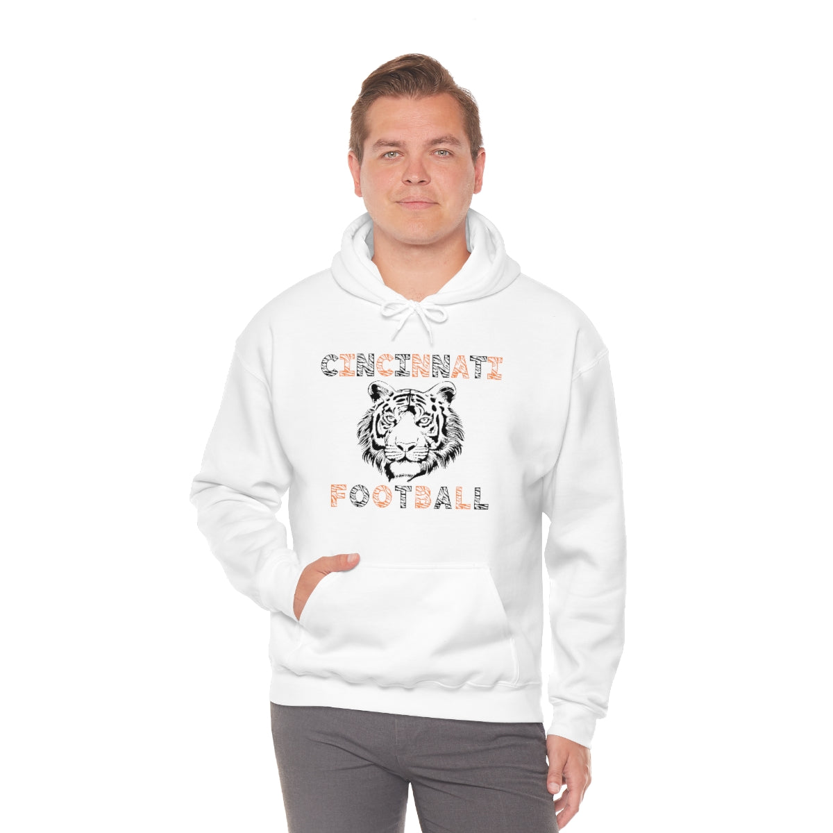 Cincinnati Football Tiger Stripes Hoodie Sweatshirt - Happy Place Studio