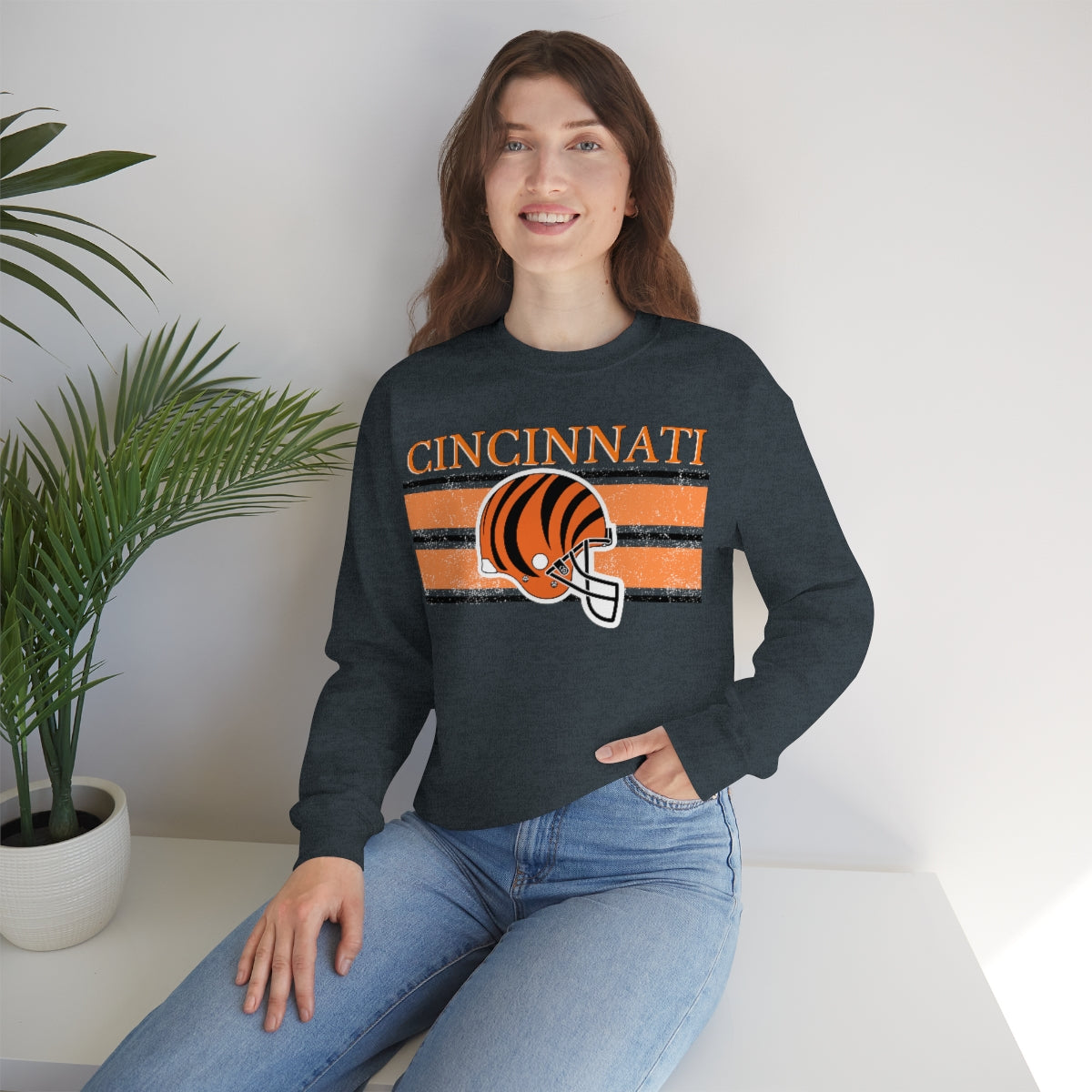 Vintage Cincinnati Orange Crewneck Sweatshirt - Happy Place Studio