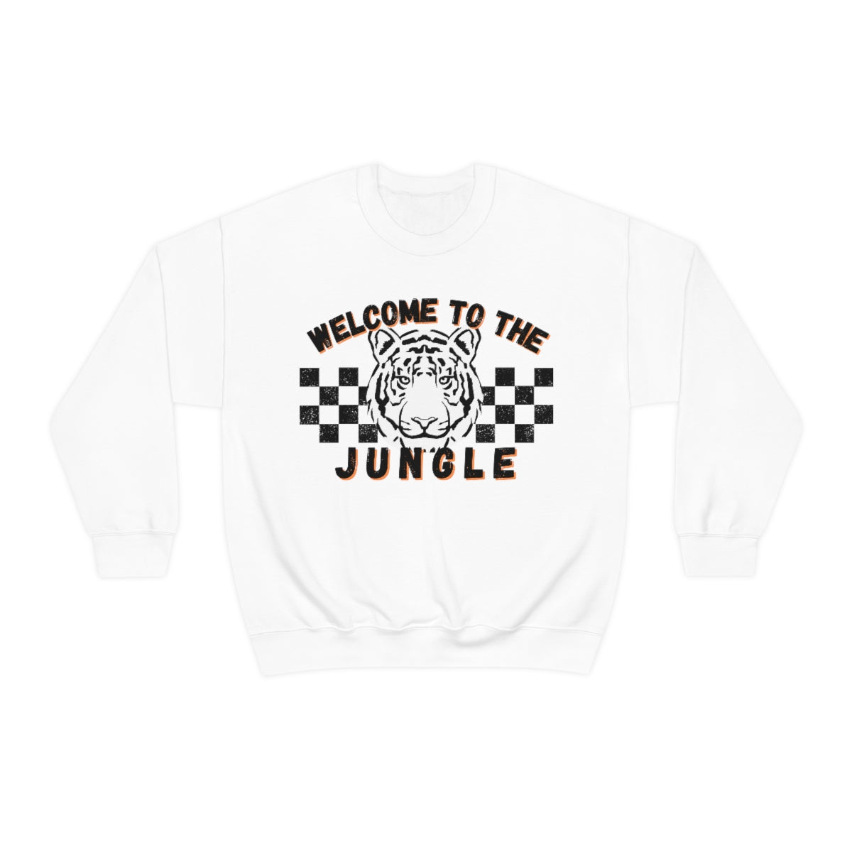 Welcome To The Jungle Checkered Crewneck Sweatshirt - Happy Place Studio