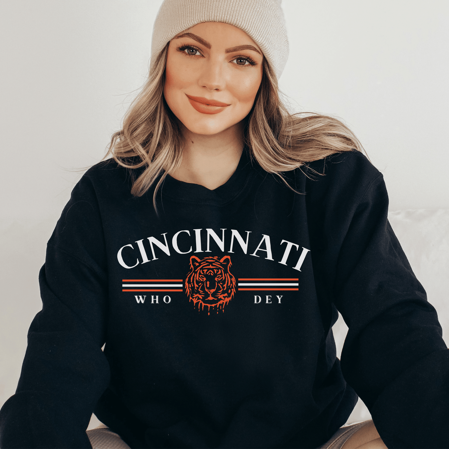 Vintage Cincinnati Who Dey Crewneck Sweatshirt - Happy Place Studio