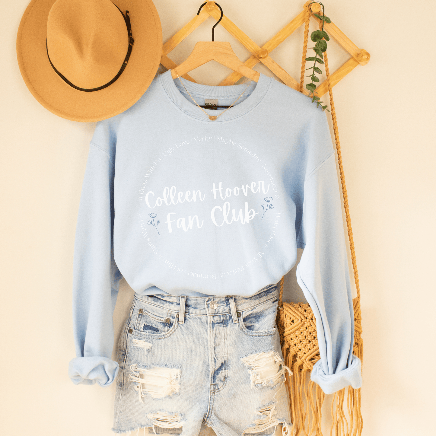White Lettering Colleen Hoover Crewneck Sweatshirt - They Said It Studio