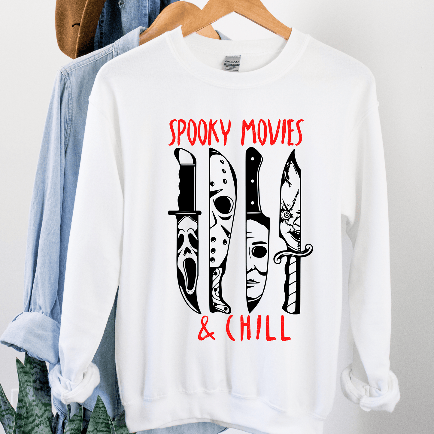 Spooky Movies & Chill Halloween Crewneck - Happy Place Studio