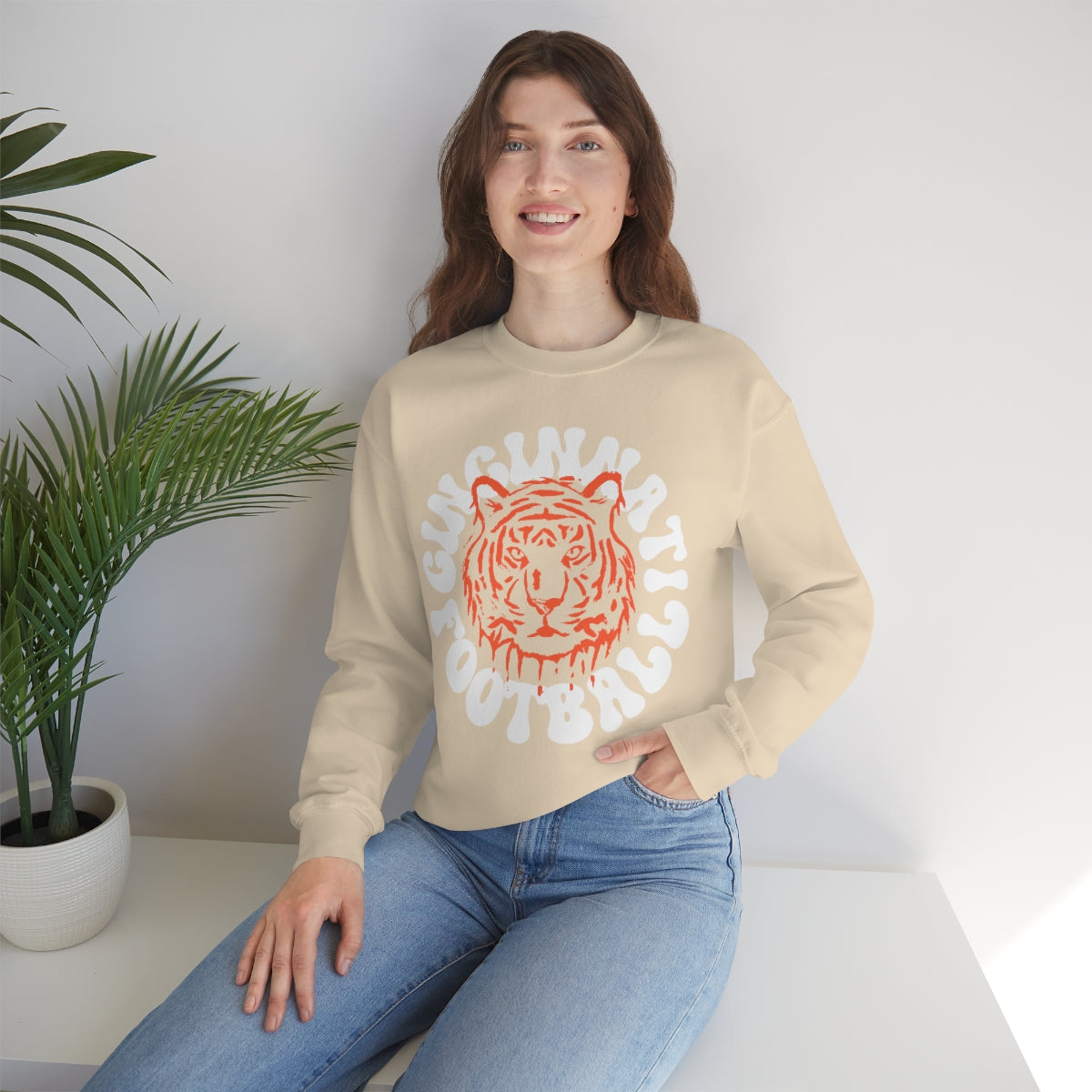 Retro Cincinnati Football Crewneck Sweatshirt - Happy Place Studio