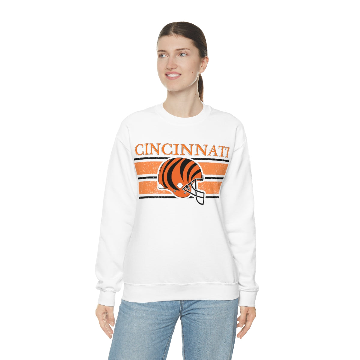 Vintage Cincinnati Orange Crewneck Sweatshirt - Happy Place Studio