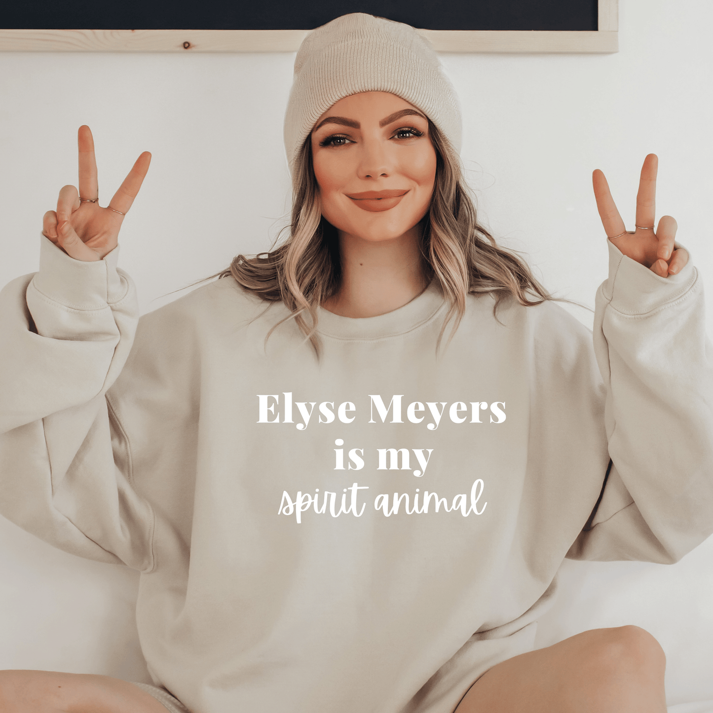 Elyse Meyers White Lettering is My Spirit Animal Sweatshirt - They Said It Studio