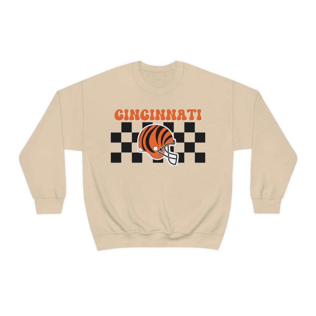 Checkered Cincinnati Crewneck Sweatshirt - Happy Place Studio