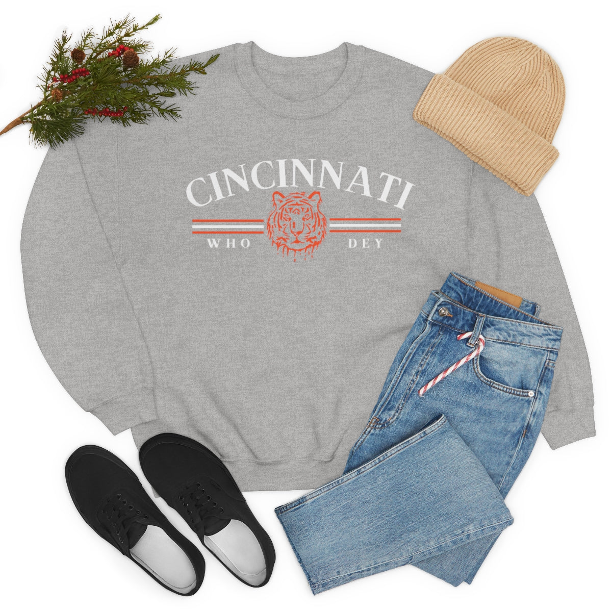 Vintage Cincinnati Who Dey Crewneck Sweatshirt - Happy Place Studio