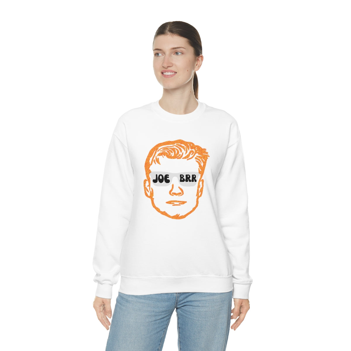 Joe Brr Orange Crewneck Sweatshirt - Happy Place Studio