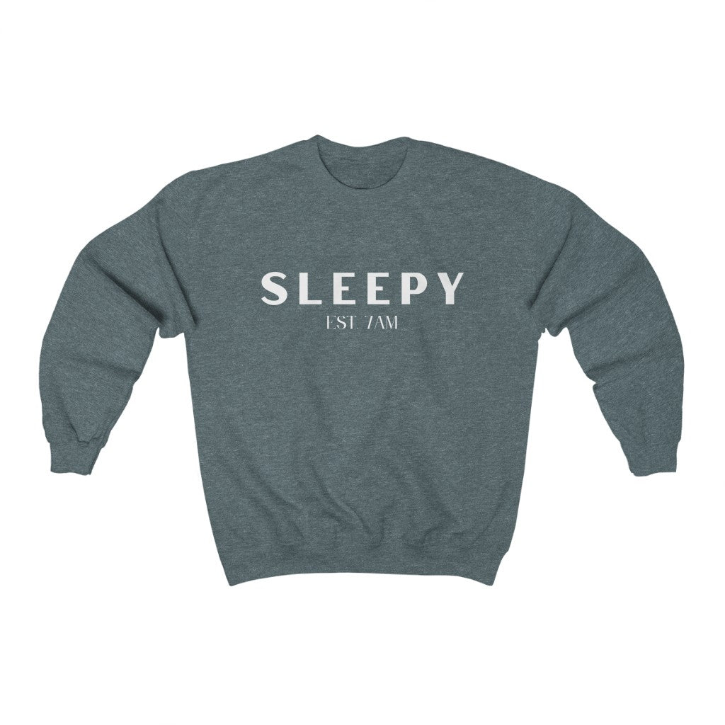 Sleepy White Lettering Crewneck Sweatshirt - They Said It Studio