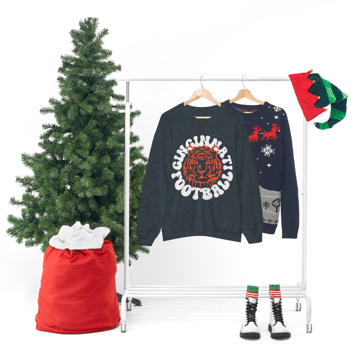 Retro Cincinnati Football Crewneck Sweatshirt - Happy Place Studio