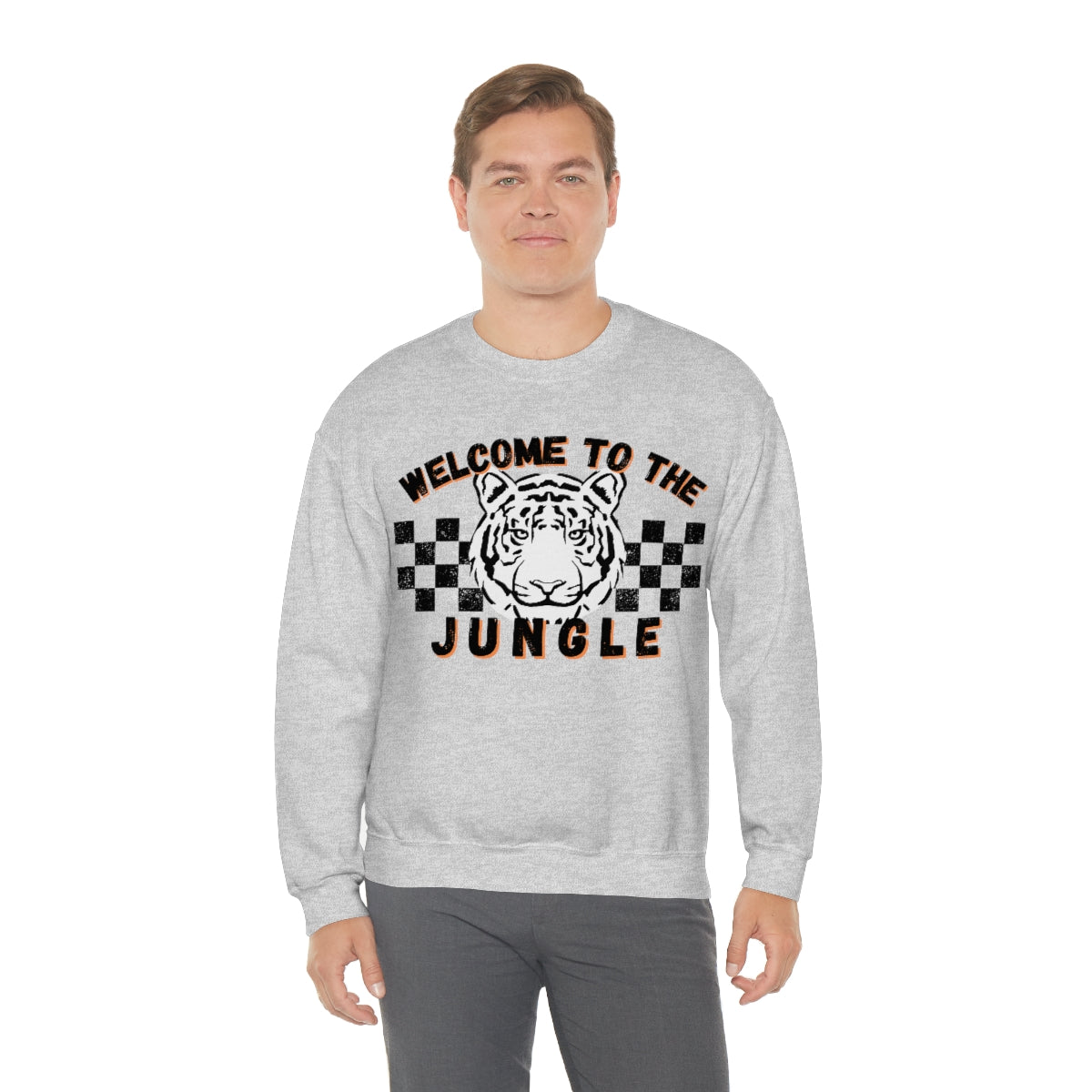 Welcome To The Jungle Checkered Crewneck Sweatshirt - Happy Place Studio