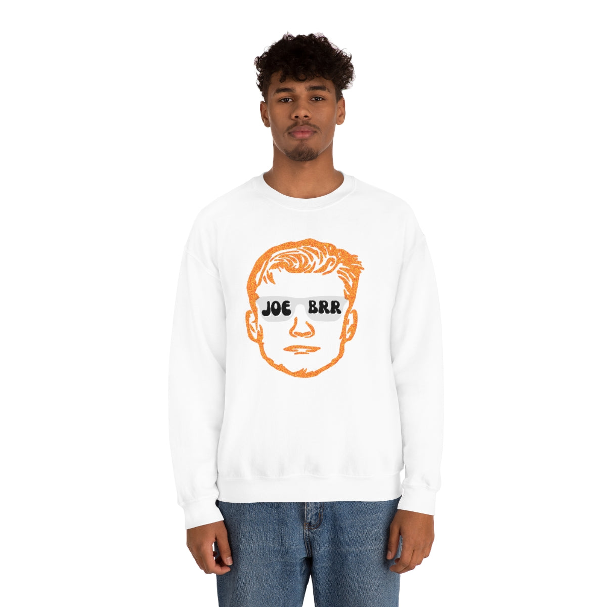 Joe Brr Orange Crewneck Sweatshirt - Happy Place Studio