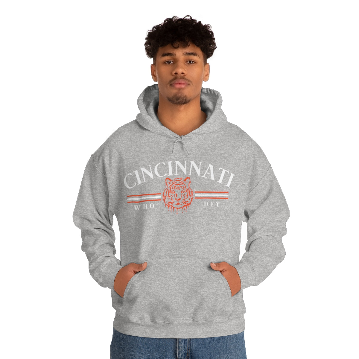 Vintage Style Cincinnati Who Dey Hoodie Sweatshirt - Happy Place Studio
