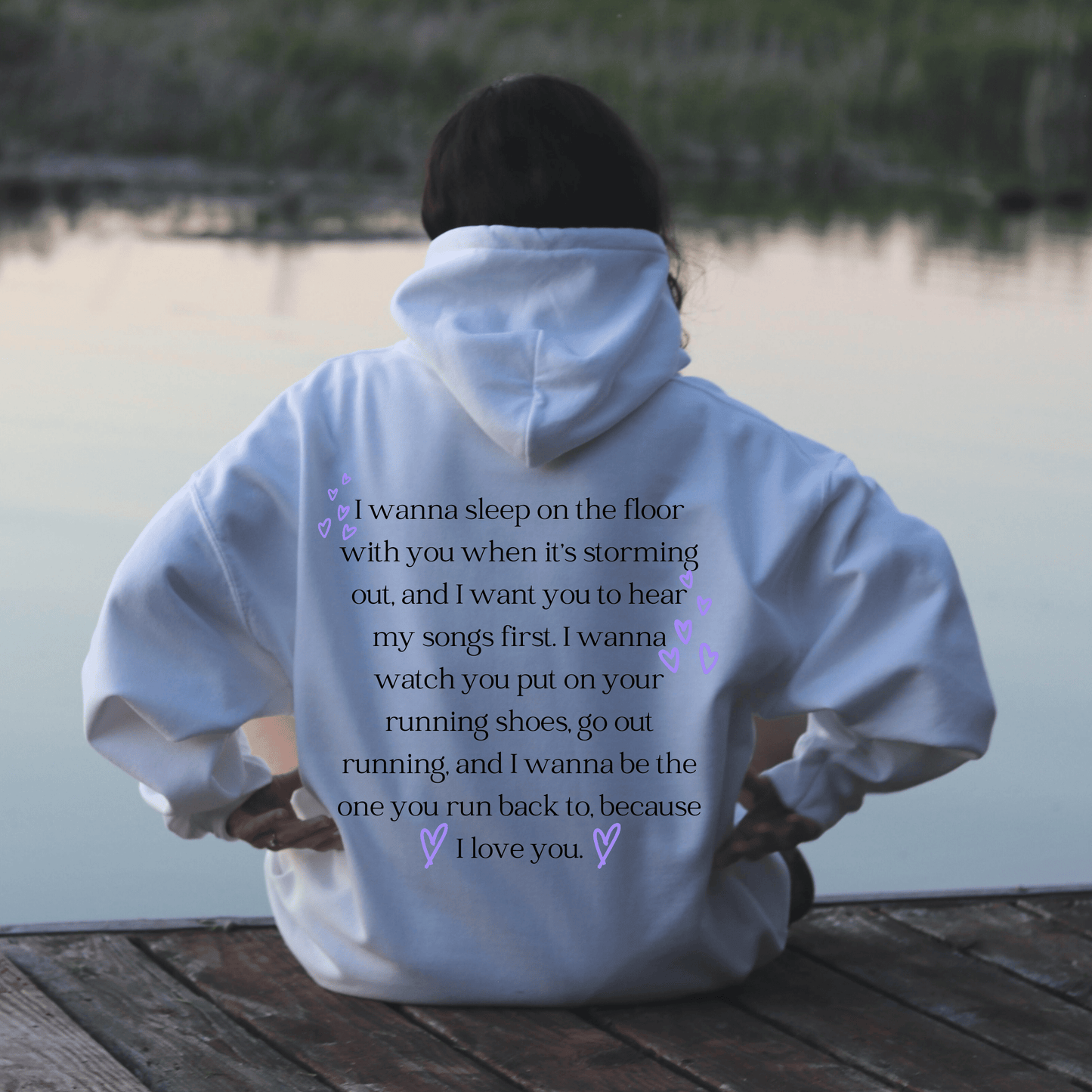 Purple Hearts Quote Hoodie - They Said It Studio