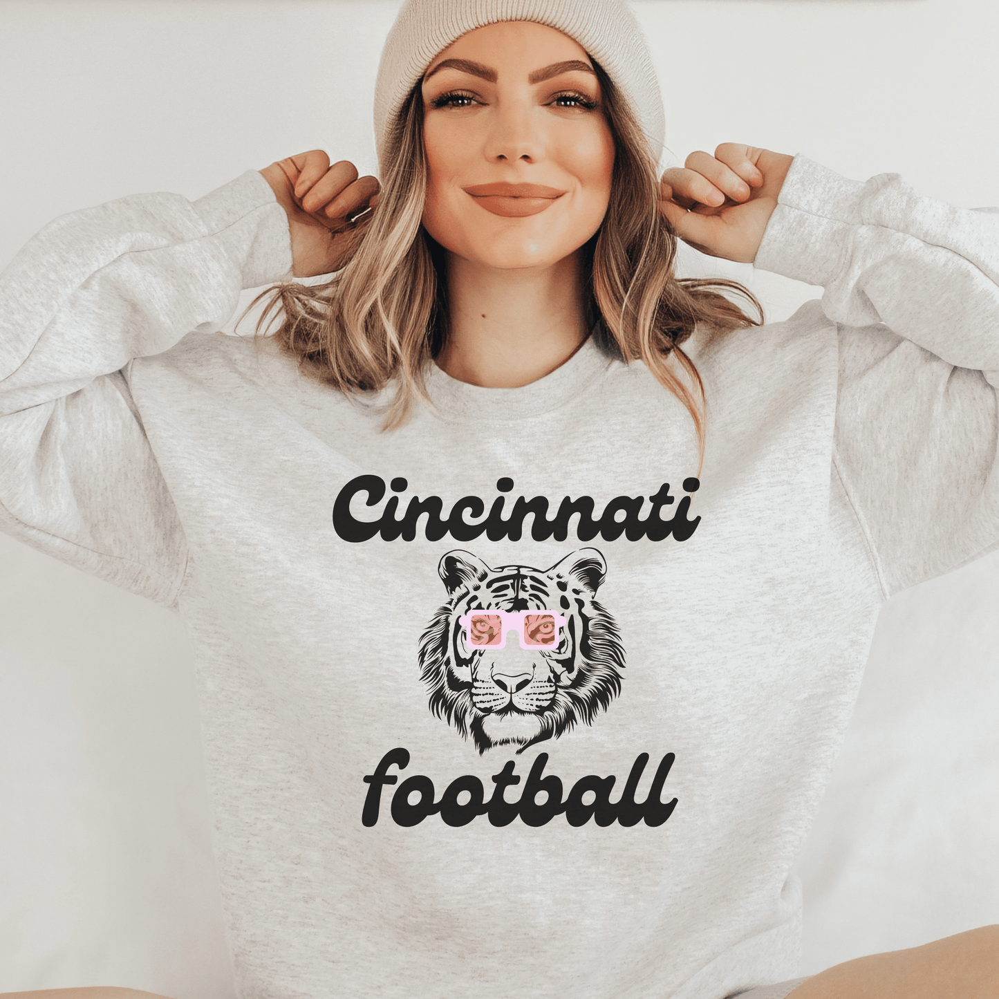Cincinnati Football Tiger Crewneck Sweatshirt - Happy Place Studio