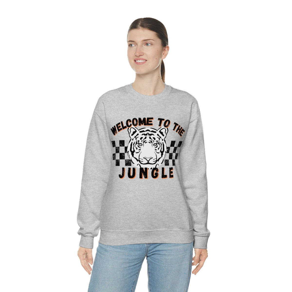 Welcome To The Jungle Checkered Crewneck Sweatshirt - Happy Place Studio