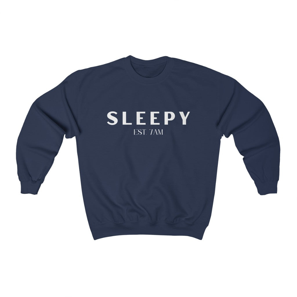 Sleepy White Lettering Crewneck Sweatshirt - They Said It Studio