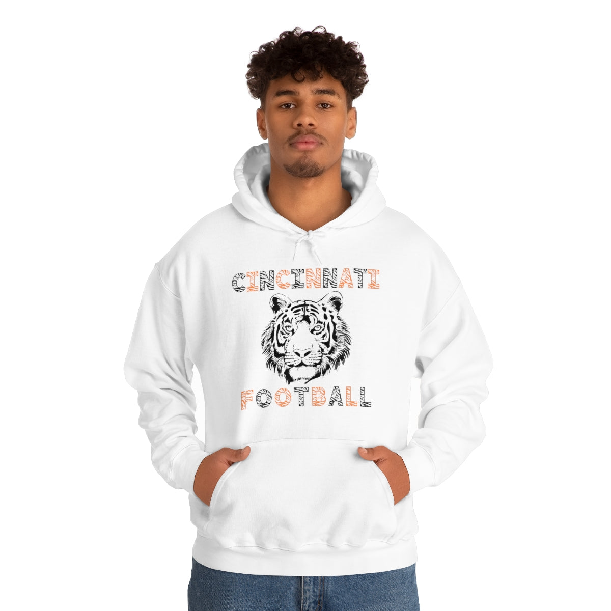 Cincinnati Football Tiger Stripes Hoodie Sweatshirt - Happy Place Studio