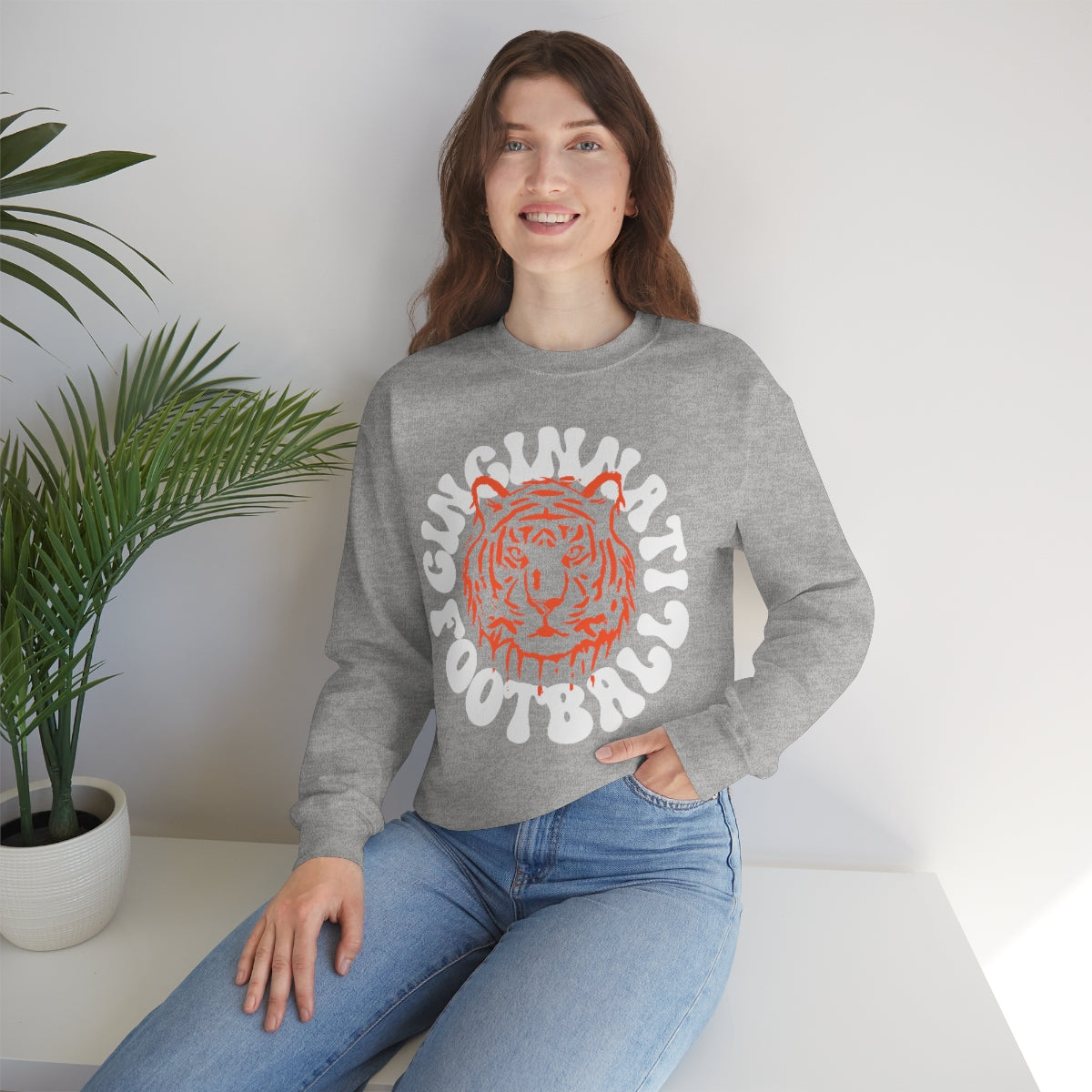 Retro Cincinnati Football Crewneck Sweatshirt - Happy Place Studio