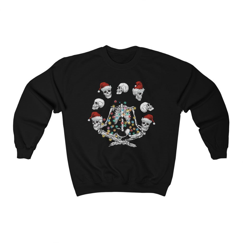 Skeleton Yoga Namaste Christmas Sweatshirt - Happy Place Studio