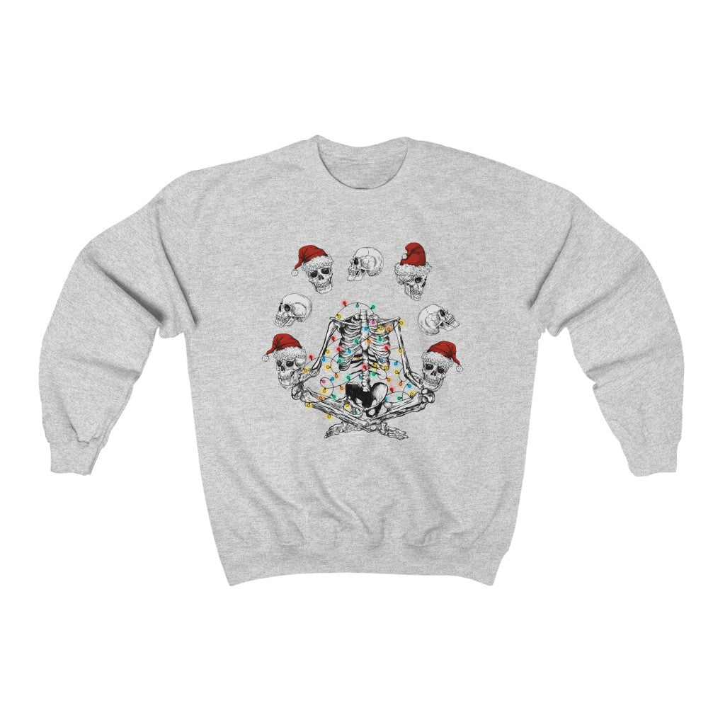 Skeleton Yoga Namaste Christmas Sweatshirt - Happy Place Studio