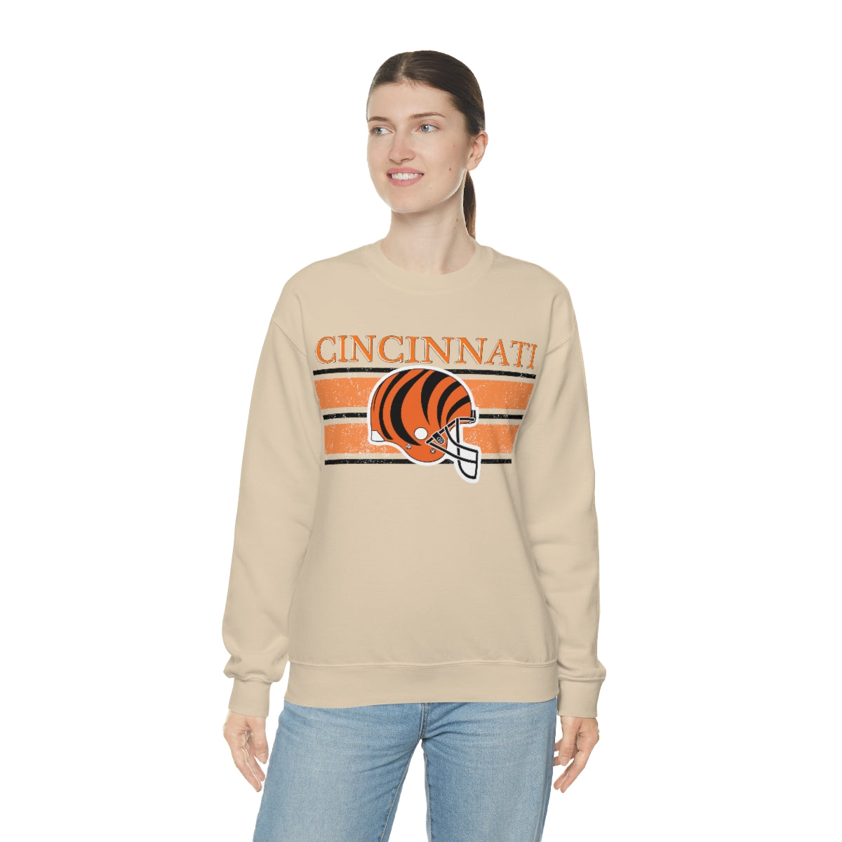 Vintage Cincinnati Orange Crewneck Sweatshirt - Happy Place Studio