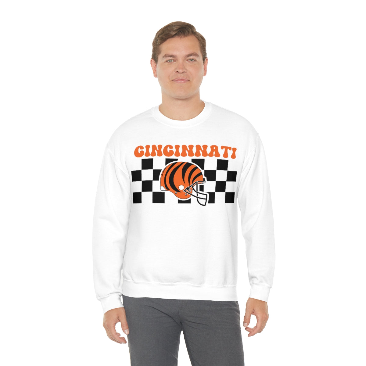 Checkered Cincinnati Crewneck Sweatshirt - Happy Place Studio