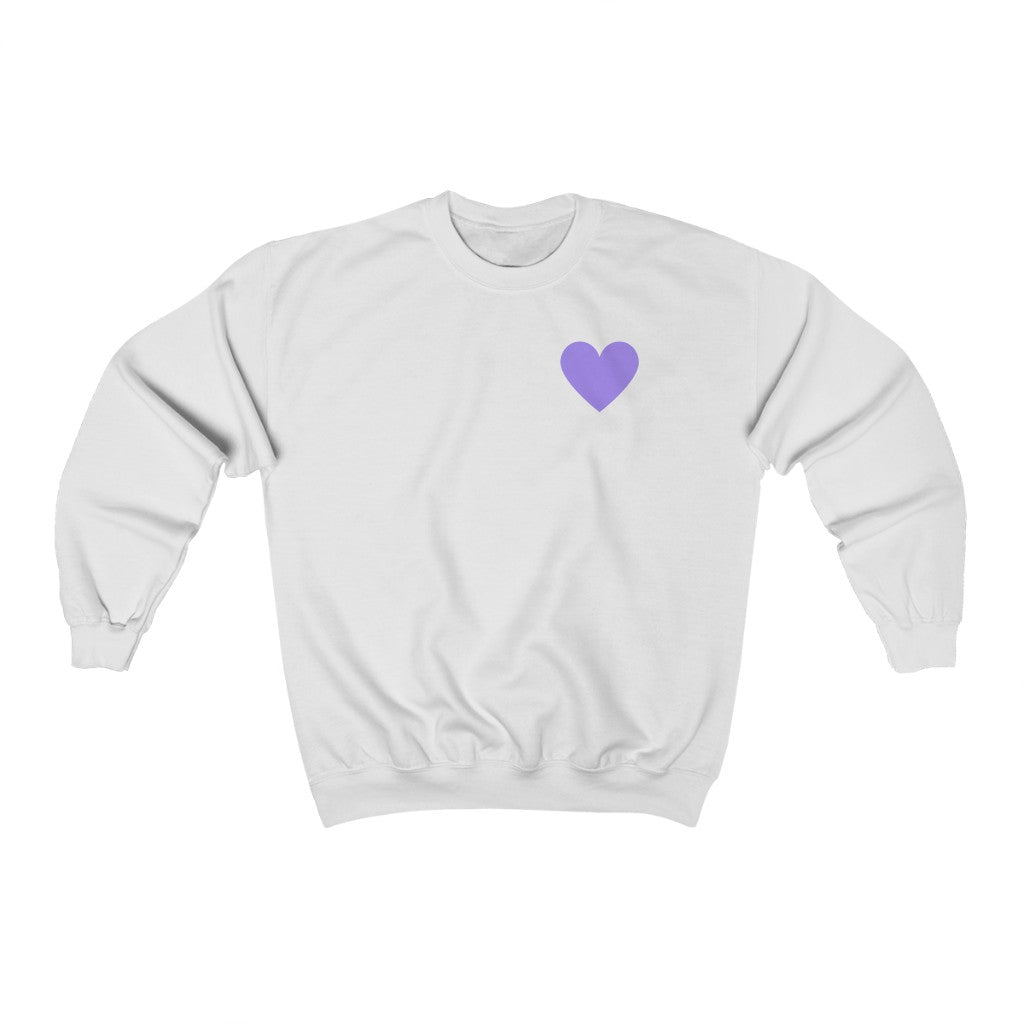Purple Hearts Quote Crewneck Sweatshirt - They Said It Studio