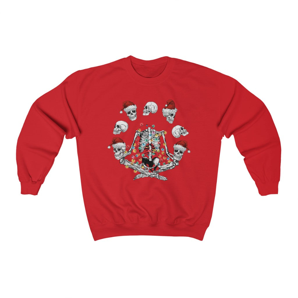 Skeleton Yoga Namaste Christmas Sweatshirt - Happy Place Studio