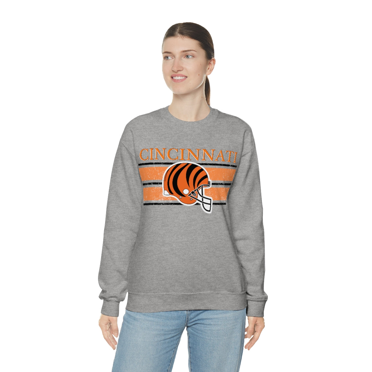Vintage Cincinnati Orange Crewneck Sweatshirt - Happy Place Studio