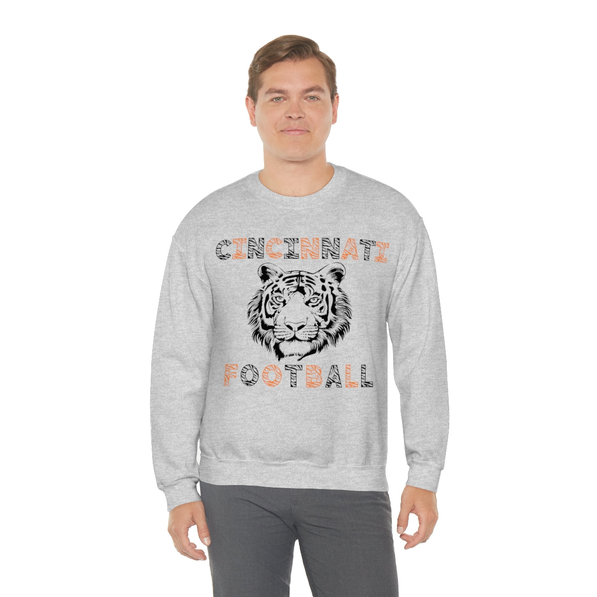 Cincinnati Football Tiger Stripes Crewneck Sweatshirt - Happy Place Studio