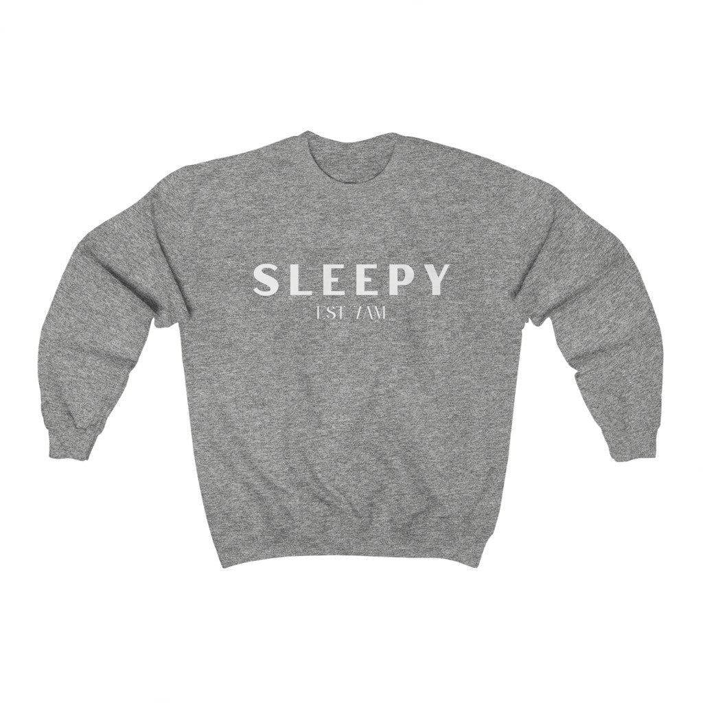 Sleepy White Lettering Crewneck Sweatshirt - They Said It Studio