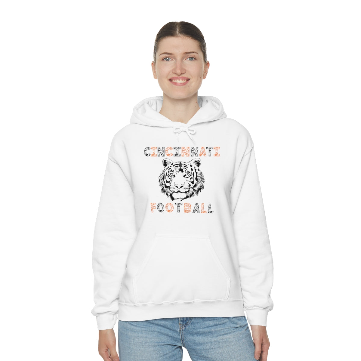 Cincinnati Football Tiger Stripes Hoodie Sweatshirt - Happy Place Studio