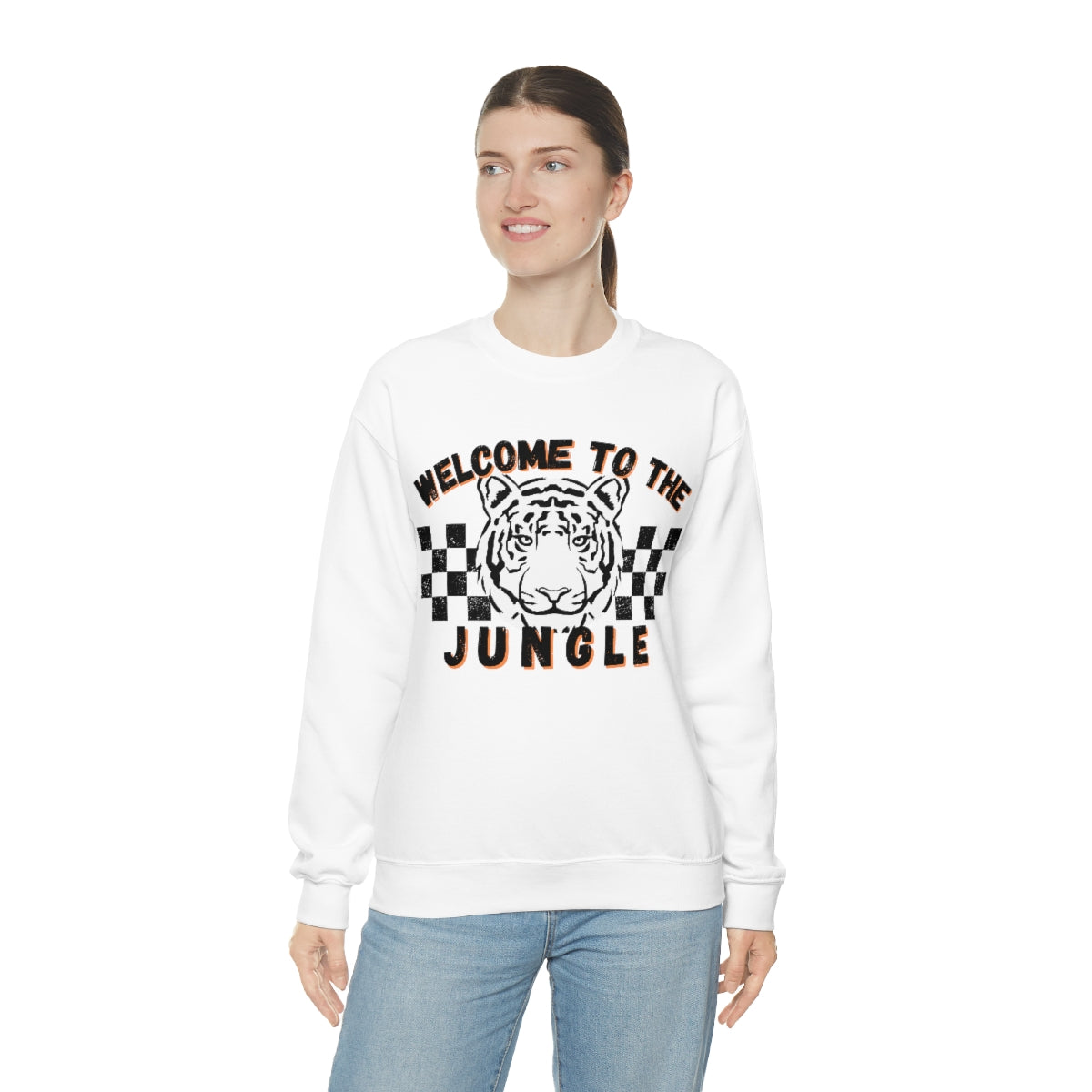 Welcome To The Jungle Checkered Crewneck Sweatshirt - Happy Place Studio