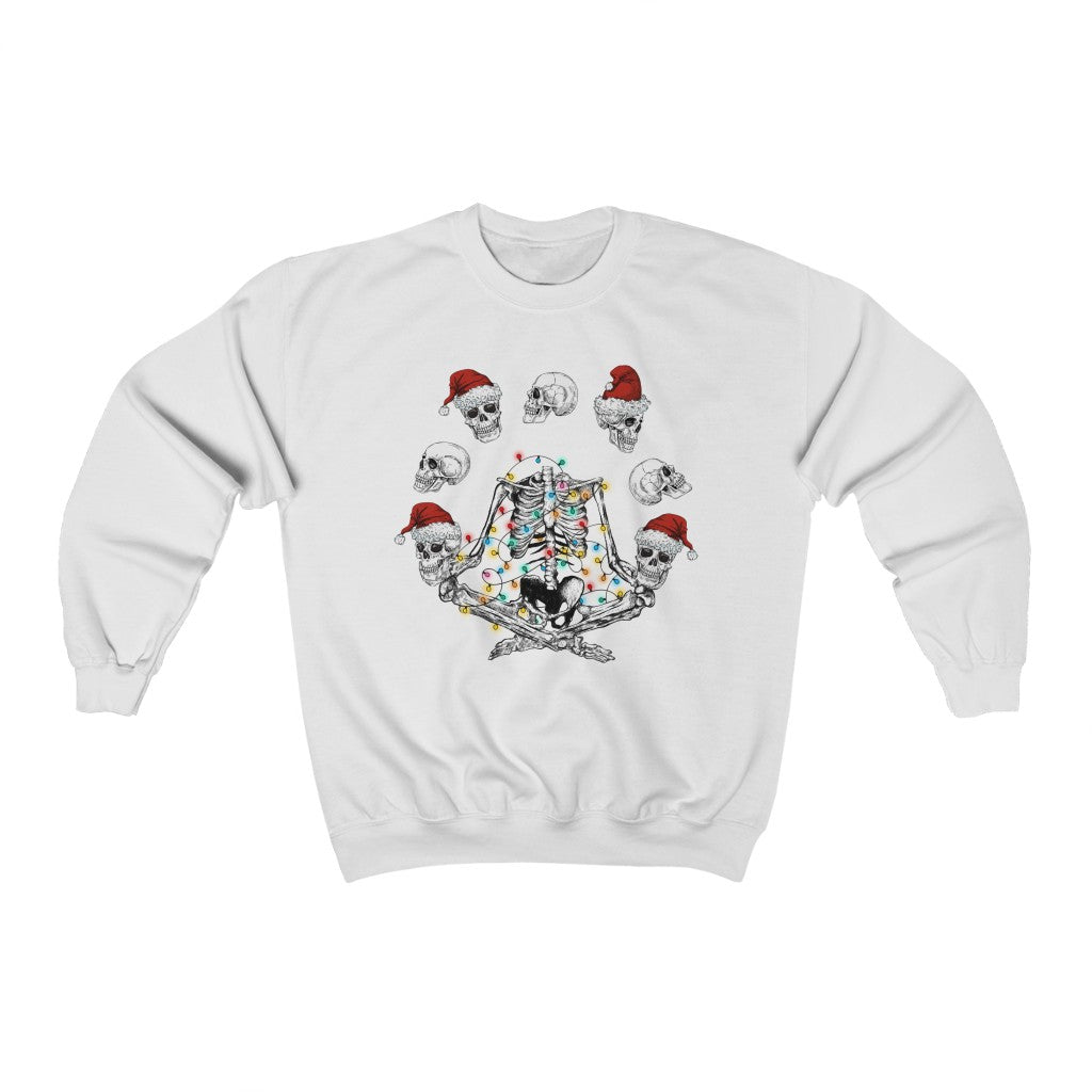 Skeleton Yoga Namaste Christmas Sweatshirt - Happy Place Studio