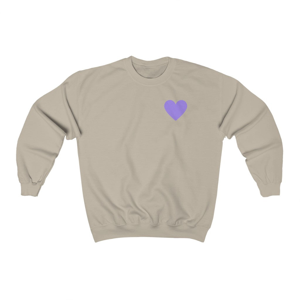 Purple Hearts Quote Crewneck Sweatshirt - They Said It Studio