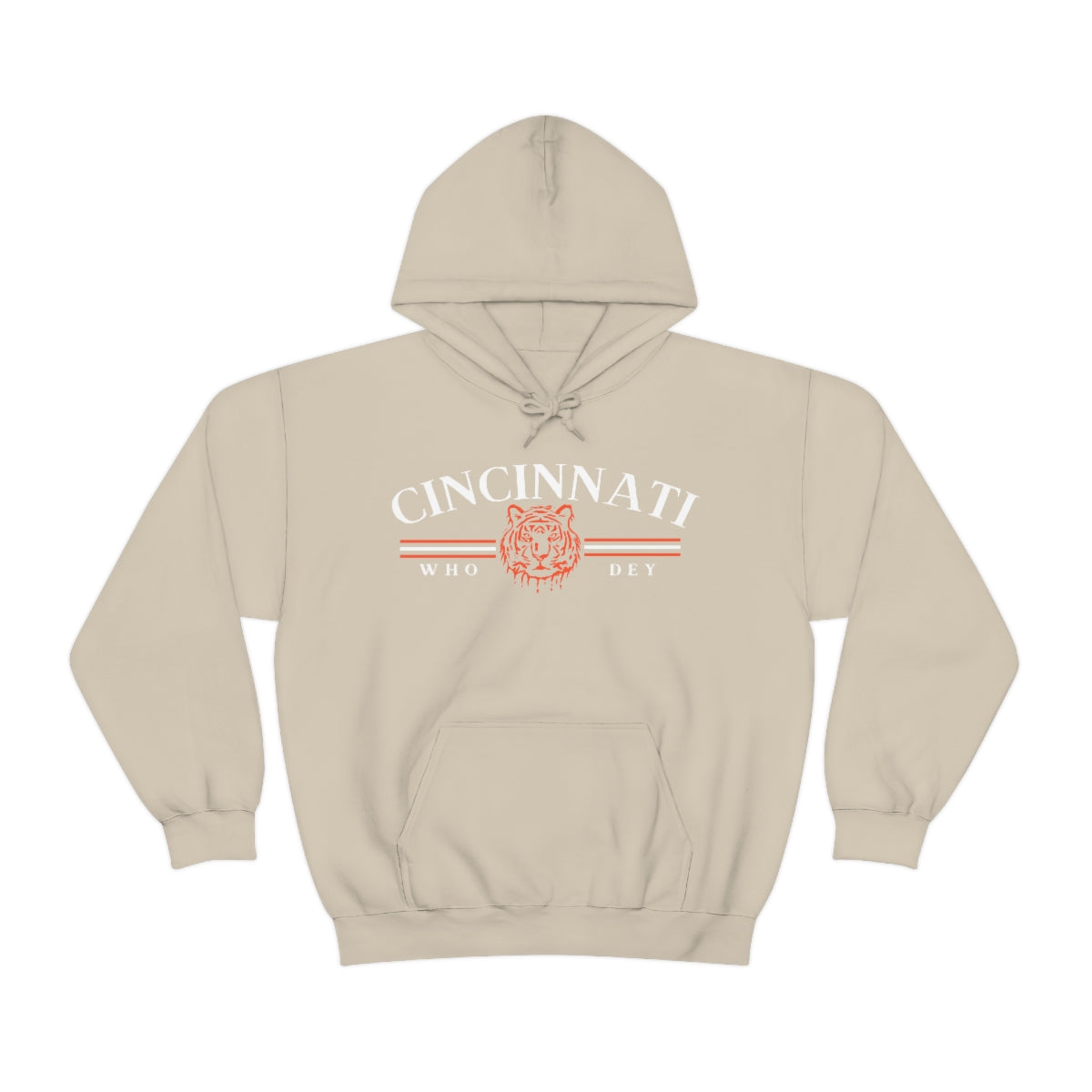 Vintage Style Cincinnati Who Dey Hoodie Sweatshirt - Happy Place Studio