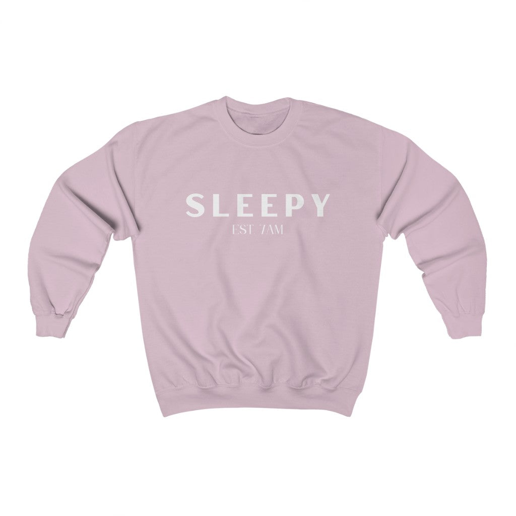 Sleepy White Lettering Crewneck Sweatshirt - They Said It Studio