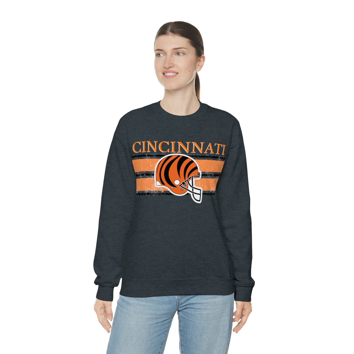 Vintage Cincinnati Orange Crewneck Sweatshirt - Happy Place Studio