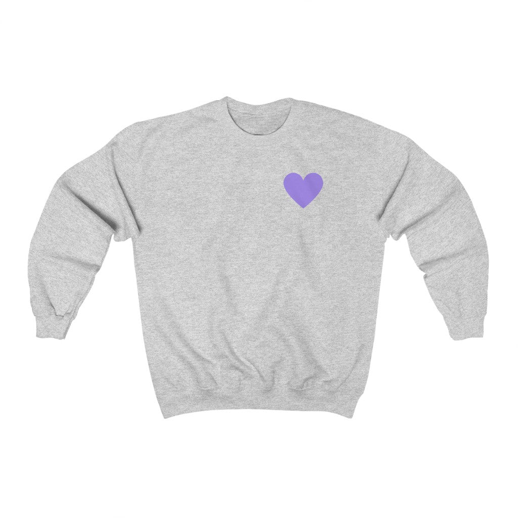 Purple Hearts Quote Crewneck Sweatshirt - They Said It Studio