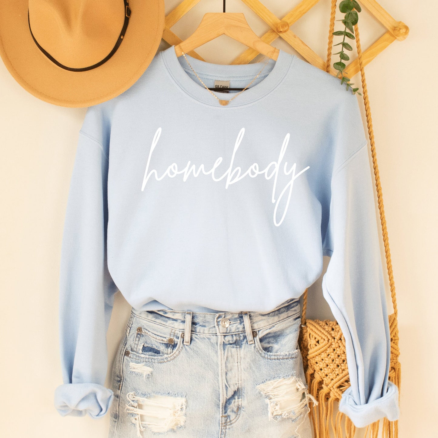 Homebody Embroidered Sweatshirt,Homebody Women’s Sweatshirt, Cute Women's Graphic sweatshirt, Homebody Shirt, Gift for homebody - Happy Place Studio